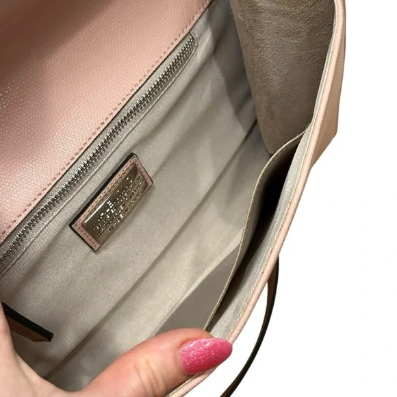 Valentino Cocotte Rose Pink Leather Silver Rockstud Envelope Shoulder Bag $895 - Picture 11 of 16